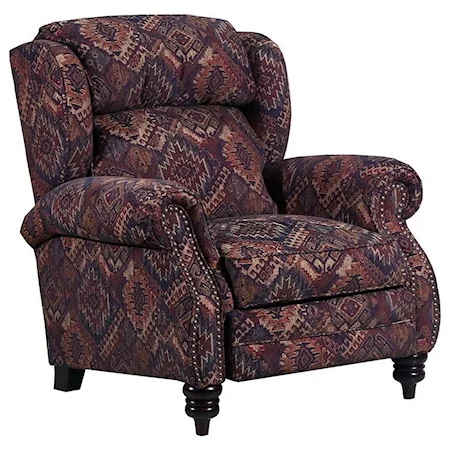 Traditional High-Leg Power Recliner with Nail Head Trim